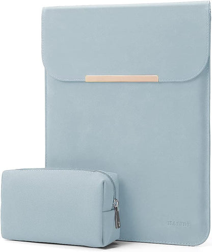 13.3-14 Inch Laptop Sleeve Case Faux Suede Leather for 13.3 13.5 13.6 14 Inches Macbook Air Pro Retina 13"-14" Surface Pro with Pouch