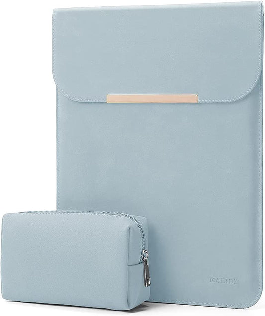 13.3-14 Inch Laptop Sleeve Case Faux Suede Leather for 13.3 13.5 13.6 14 Inches Macbook Air Pro Retina 13"-14" Surface Pro with Pouch